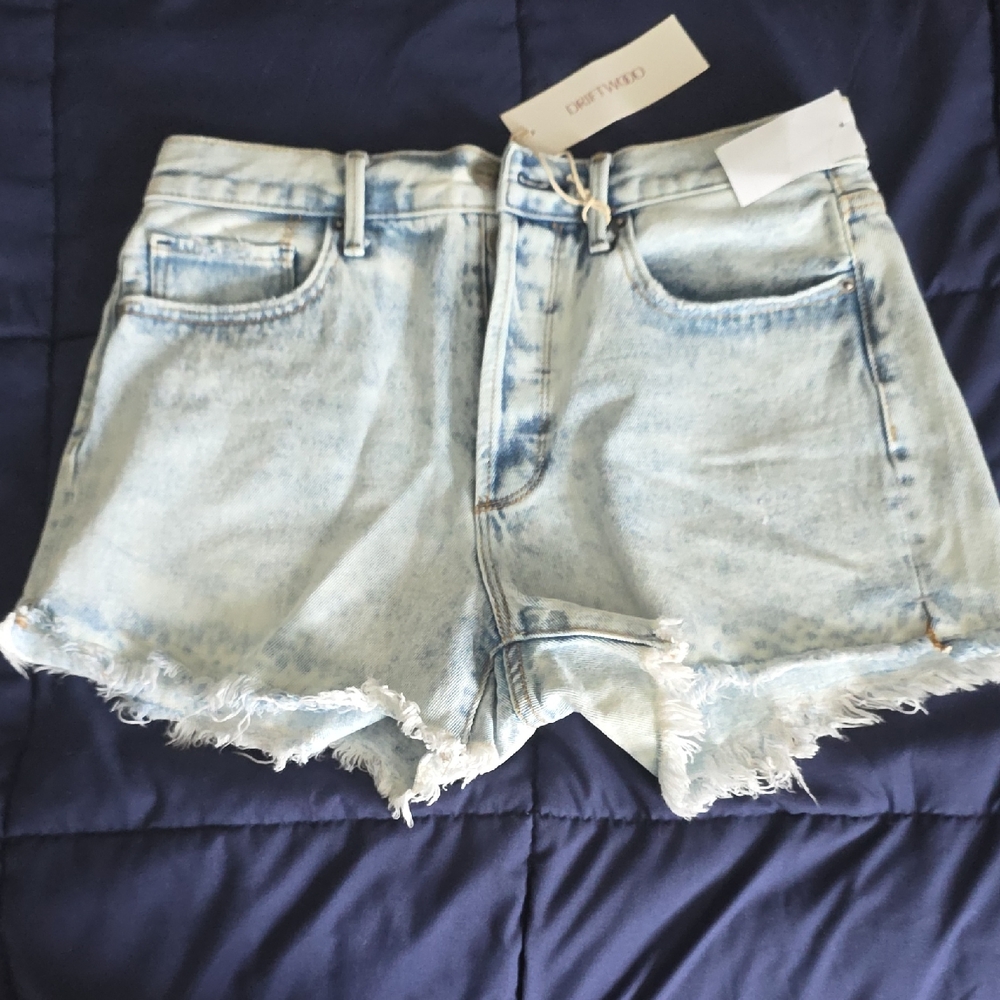 DRIFTWOOD Goldie Acid Wash Denim Shorts